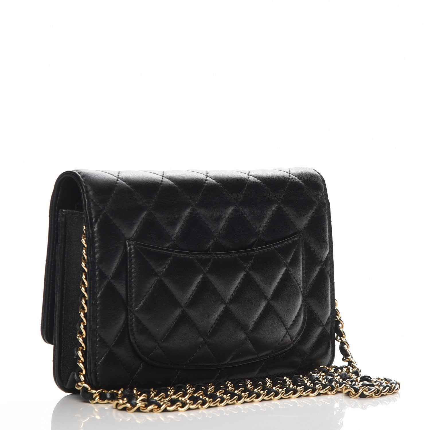 Chanel Lambskin Quilted Wallet On Chain WOC Black 3 of 8