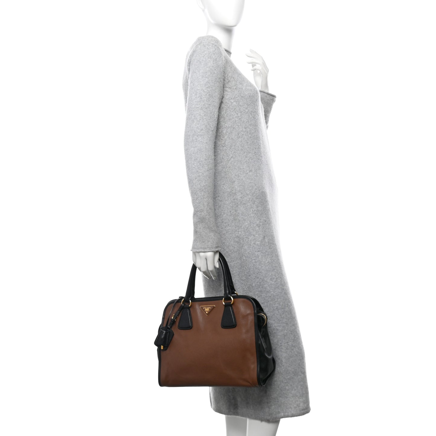 Saffiano Soft Bi-Color Tote Palissandro Black