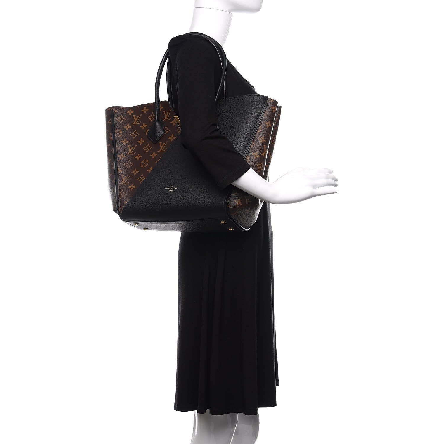 Louis Vuitton Calfskin Monogram Kimono Tote Black 2 of 12