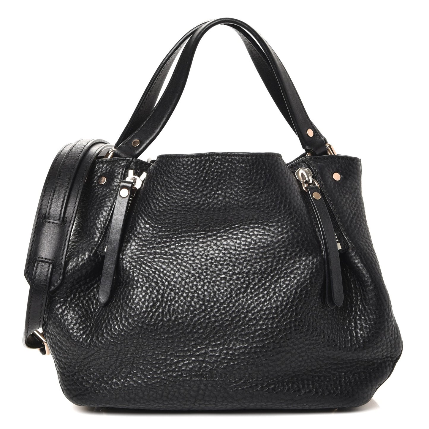 Grainy Calfskin House Check Small Maidstone Black