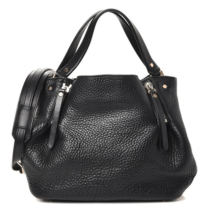 Burberry Grainy Calfskin House Check Small Maidstone Black 1 of 9