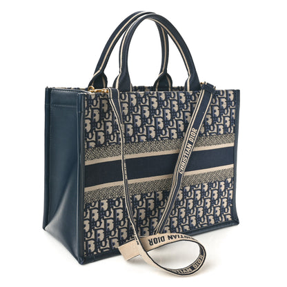 Christian Dior Oblique Calfskin Medium Book Tote With Strap Blue Multicolor 4 of 11