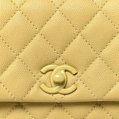 Chanel Caviar Quilted Incognito Extra Mini Coco Handle Flap Light Yellow 8 of 10