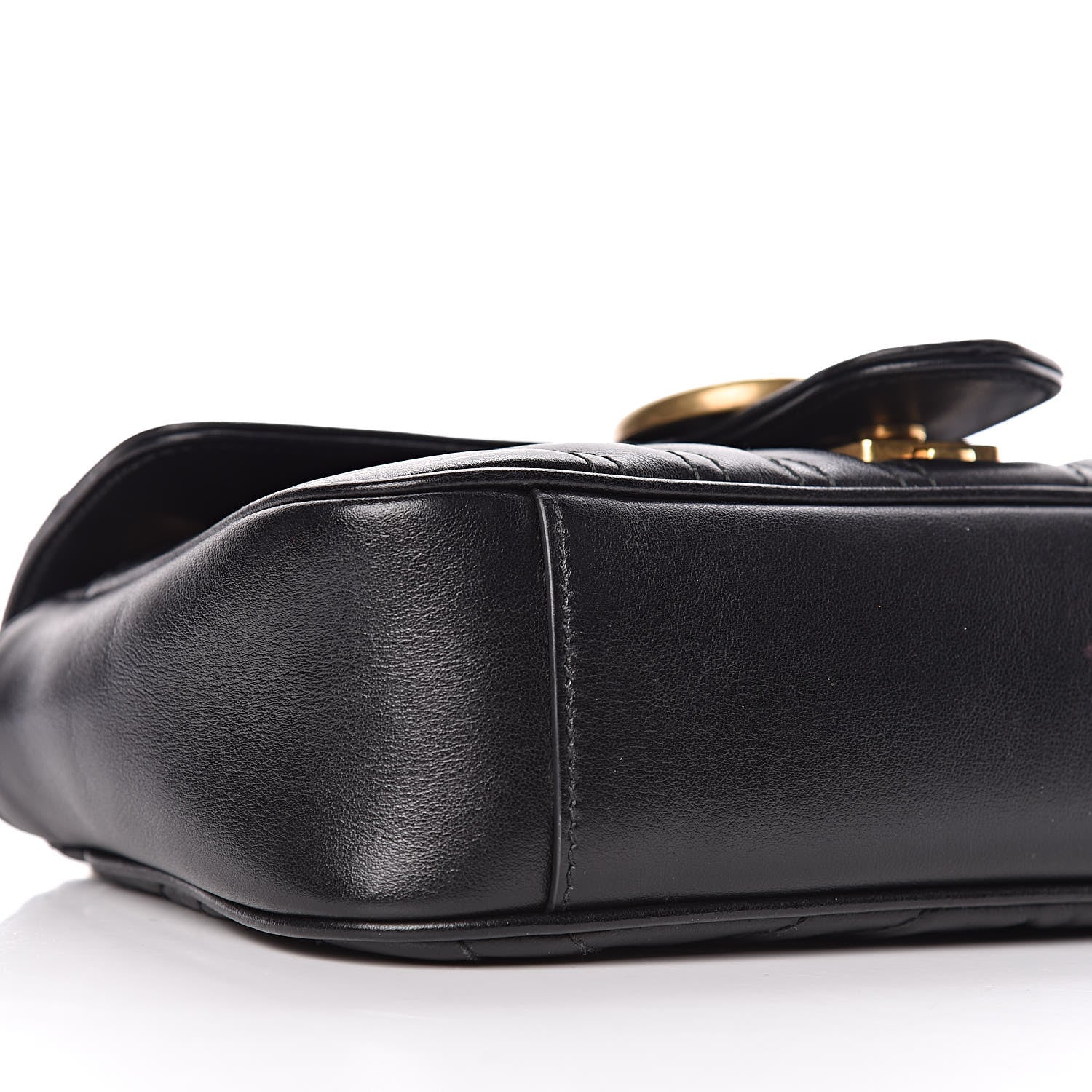 Gucci Calfskin Matelasse Mini GG Marmont Shoulder Bag Black 9 of 10