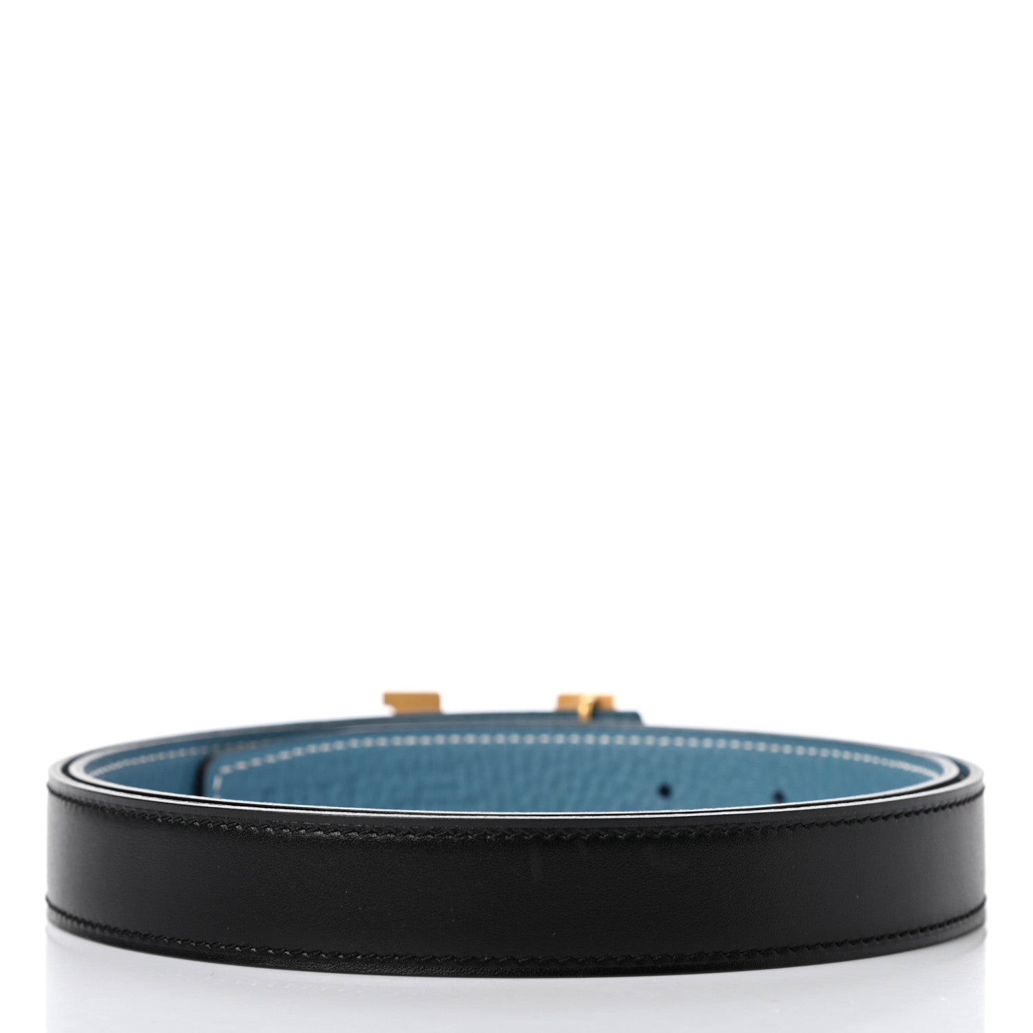 Hermes Box Togo 32mm Constance H Belt Black Blue Jean 2 of 5