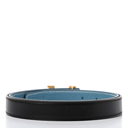 Hermes Box Togo 32mm Constance H Belt Black Blue Jean 2 of 5