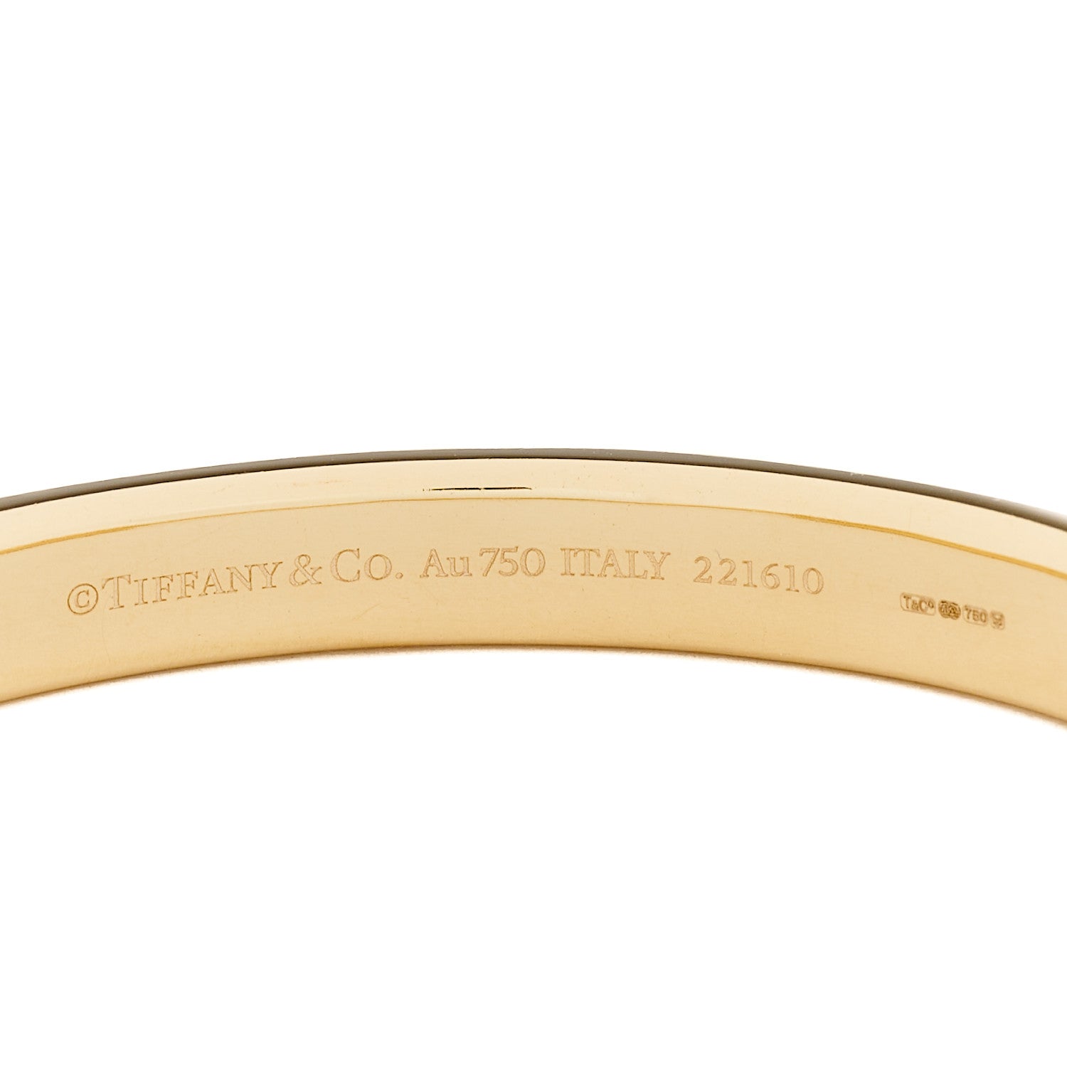 Tiffany 18K Yellow Gold Tiffany Lock Bangle Bracelet 4 of 5