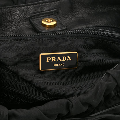 Prada Tessuto Nylon Bow Shoulder Bag Black 6 of 10