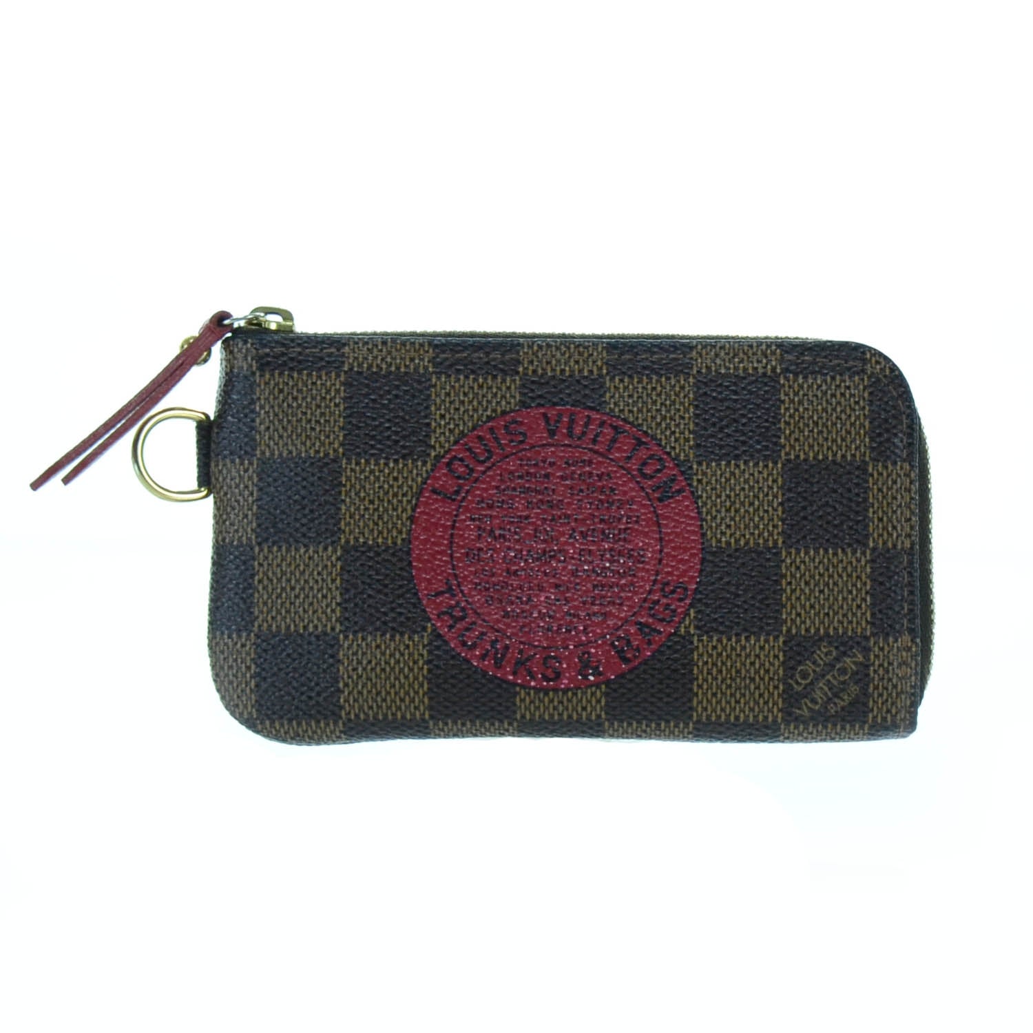 Louis Vuitton Damier Ebene Complice Trunks and Bags Key Pouch Red 1 of 6