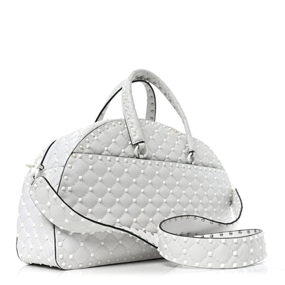 Valentino Garavani Lambskin Free Rockstud Spike Bowling Bag White 3 of 10
