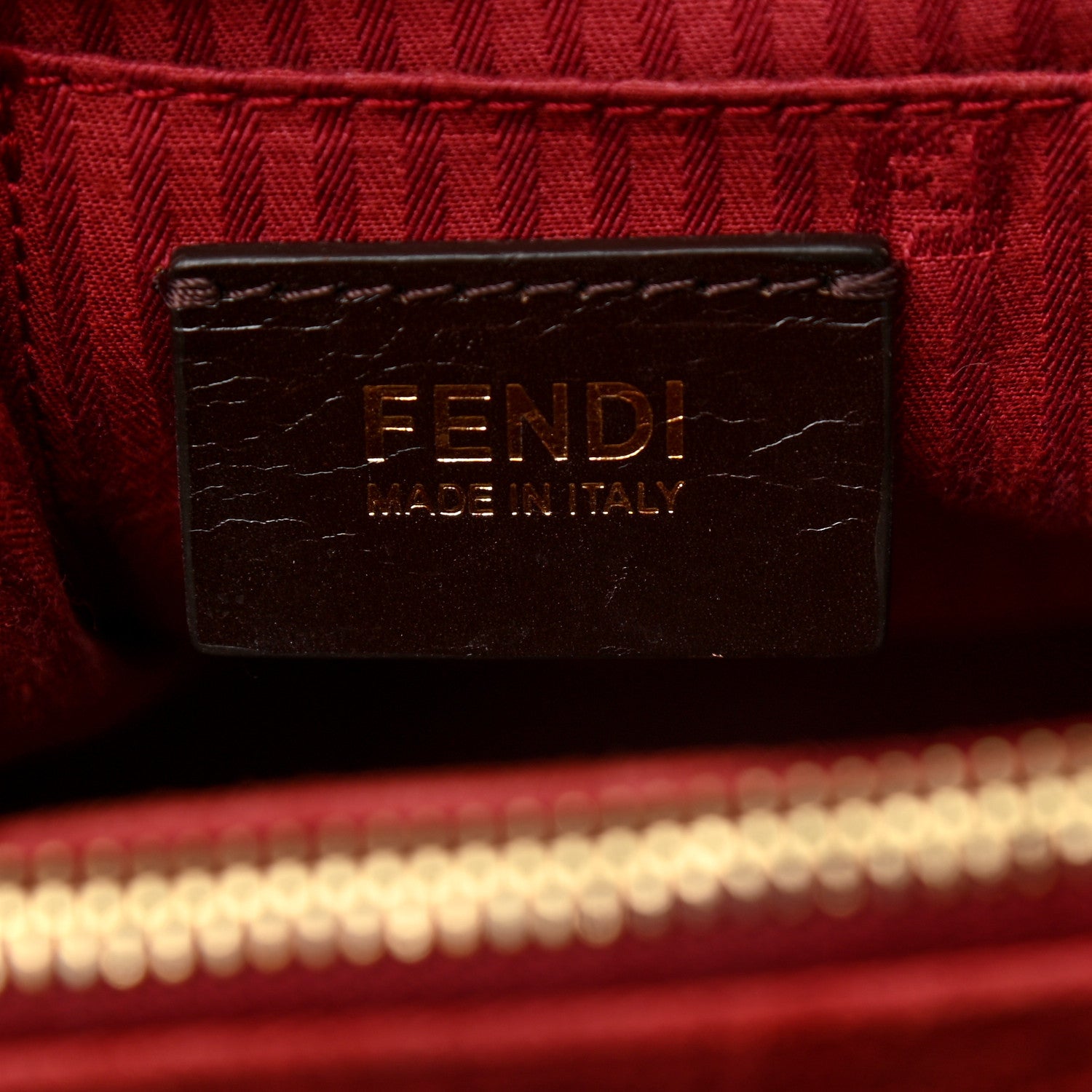 Fendi Vitello Elite Regular 2Jours Tote Rosso Scuro Ciliegia 5 of 11