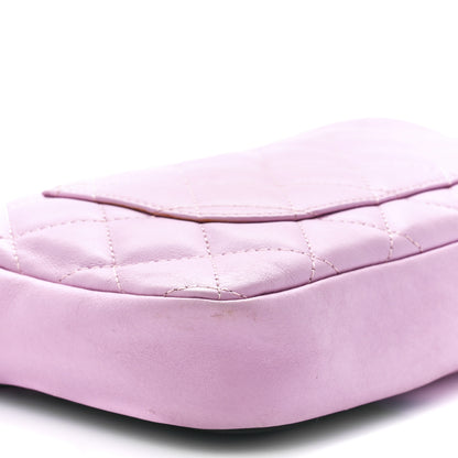 Chanel Calfskin Quilted Cambon Pochette Pink Black 10 of 11