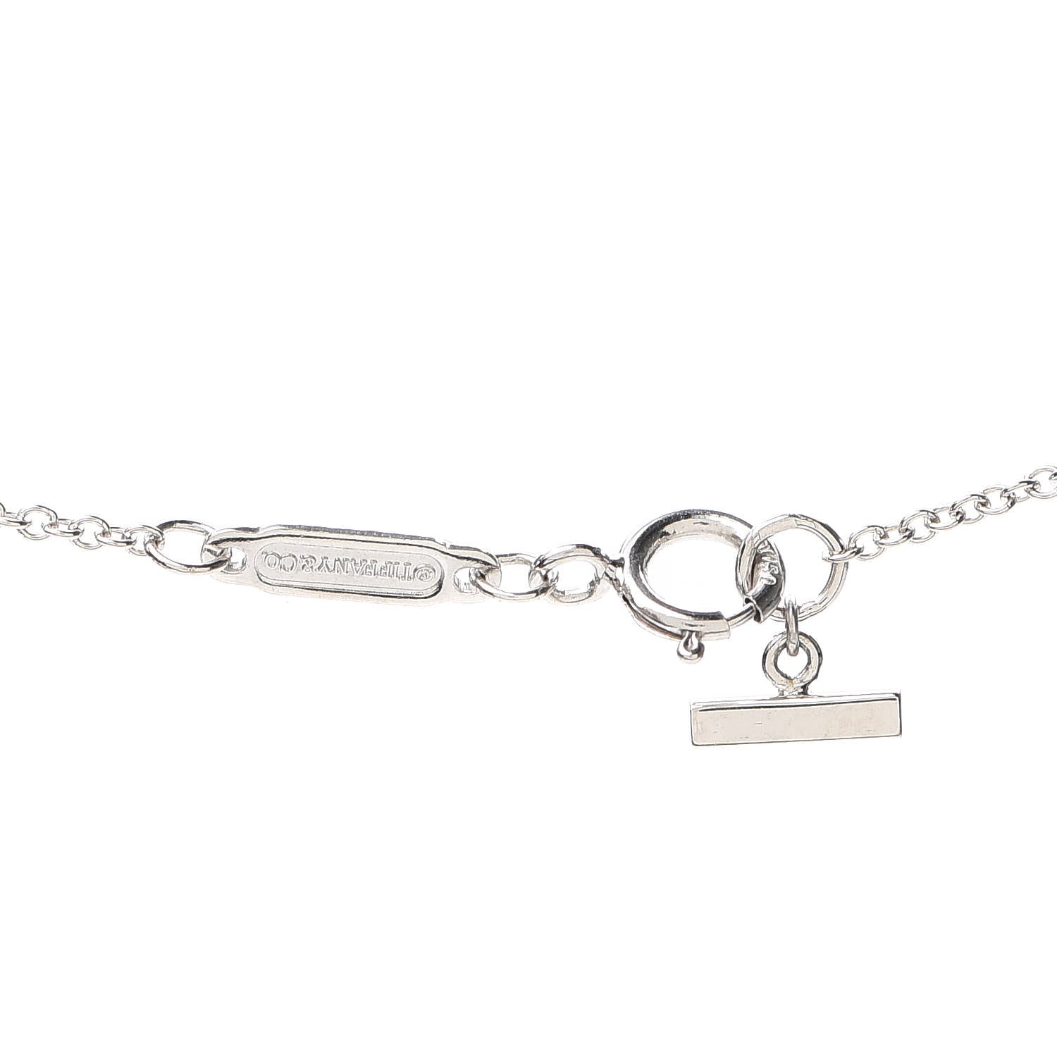 Tiffany 18K White Gold Diamond Mini T Smile Pendant Necklace 5 of 6
