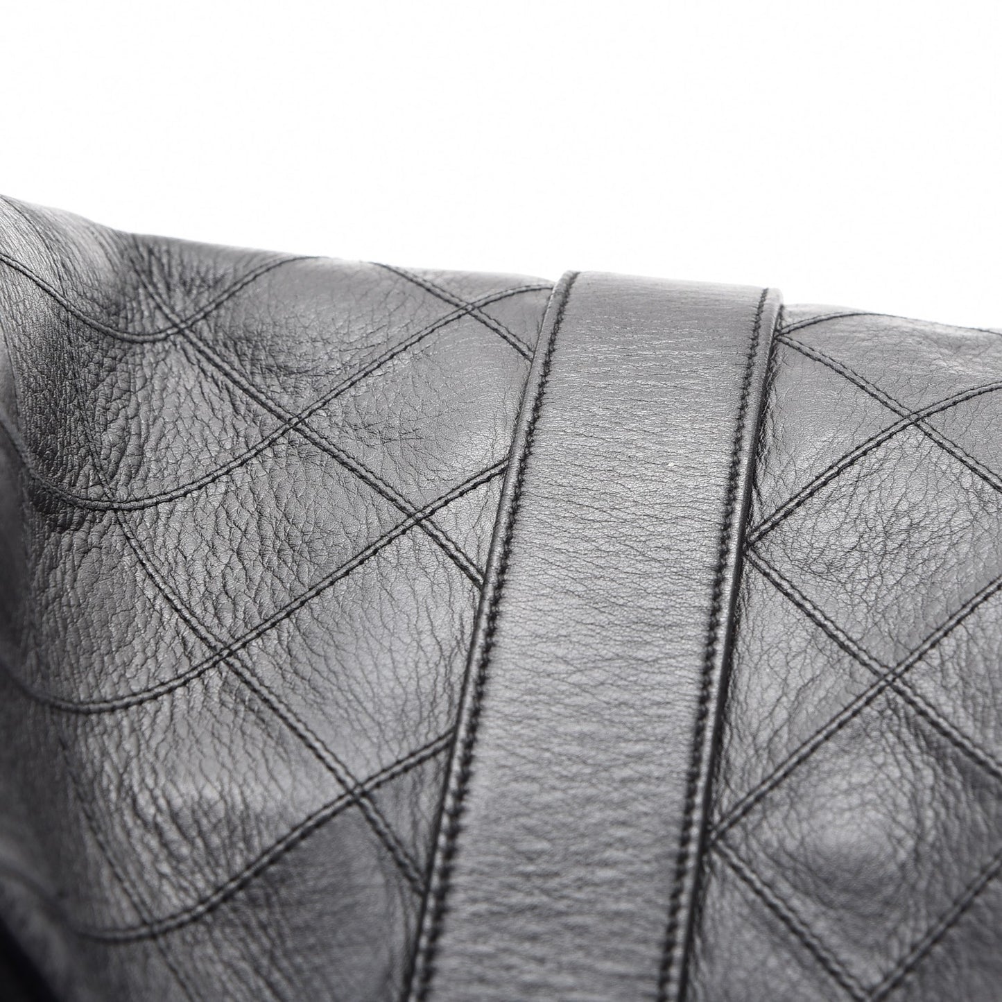 Calfskin Stitched Duffel Bag Black
