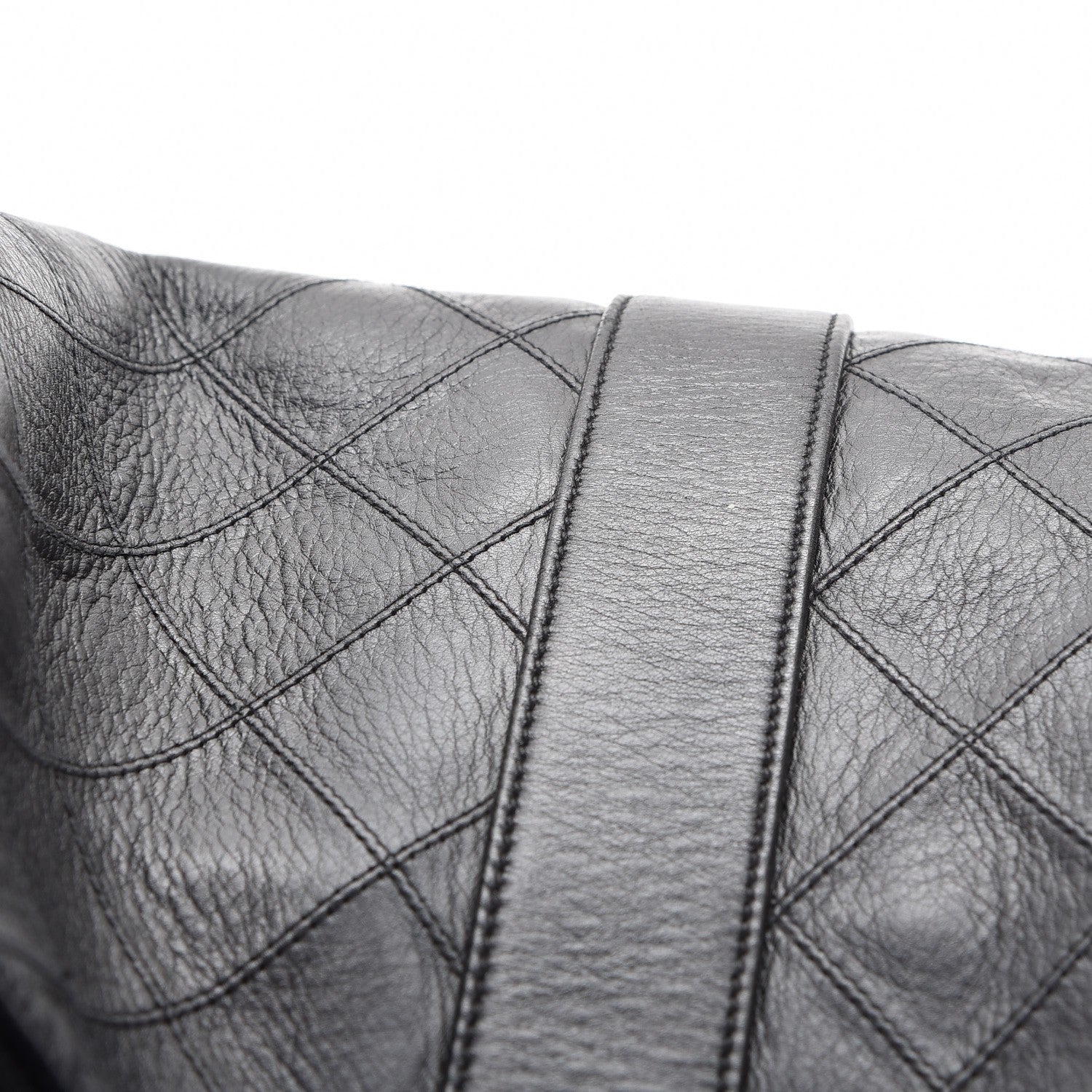 Chanel Calfskin Stitched Duffel Bag Black 10 of 16