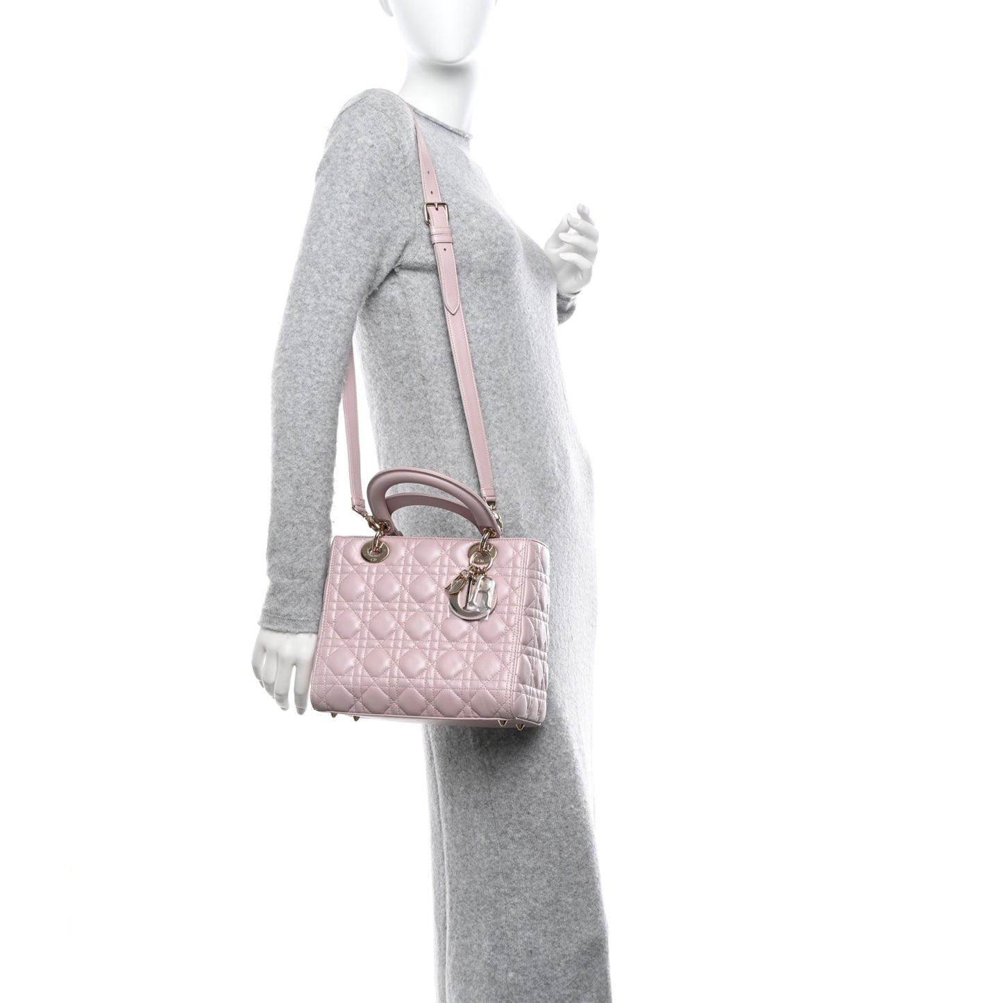 Lambskin Cannage Medium Lady Dior Light Pink