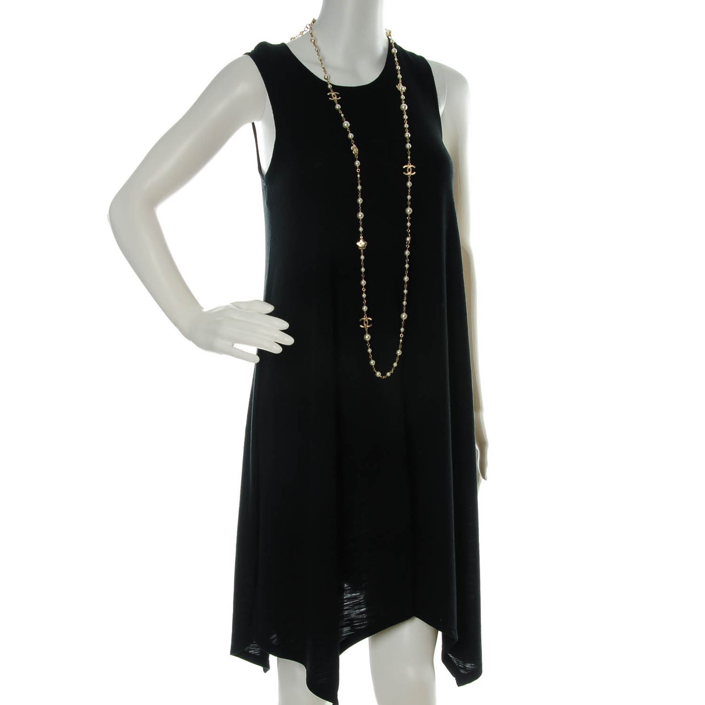 Pearl Camellia CC Long Necklace Gold