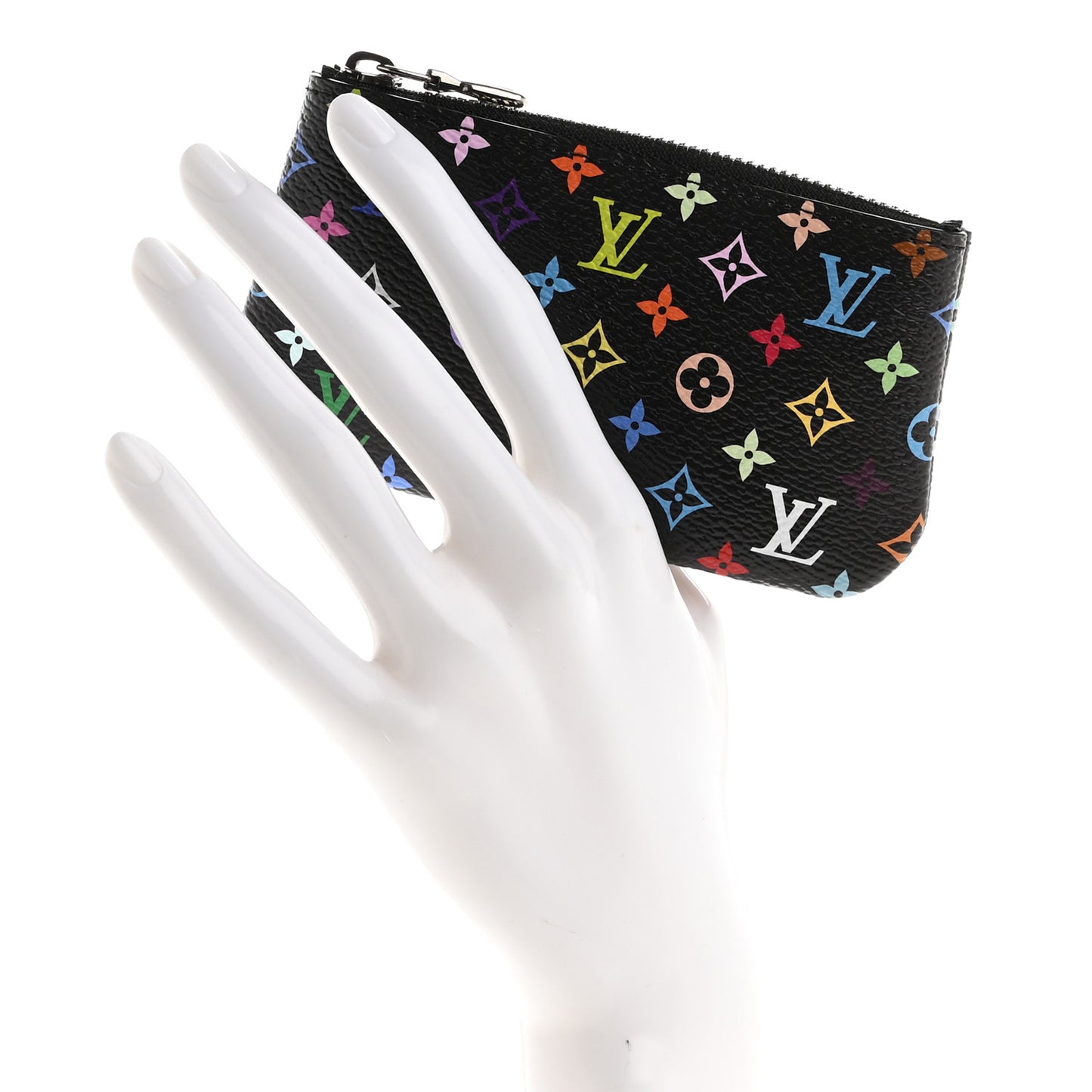 LV X TM Monogram Multicolor Key Pouch Black