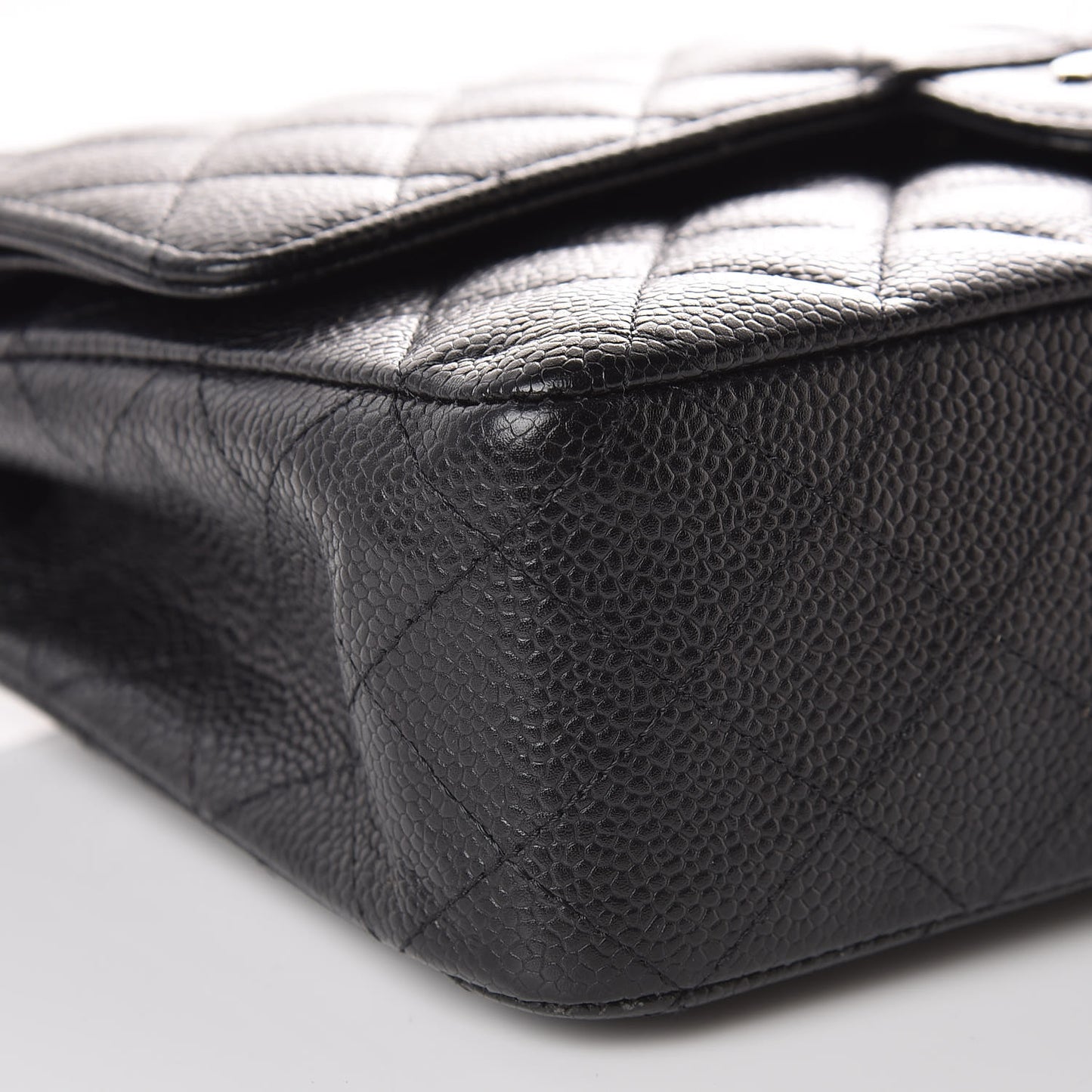 Caviar Quilted Medium Double Flap Black