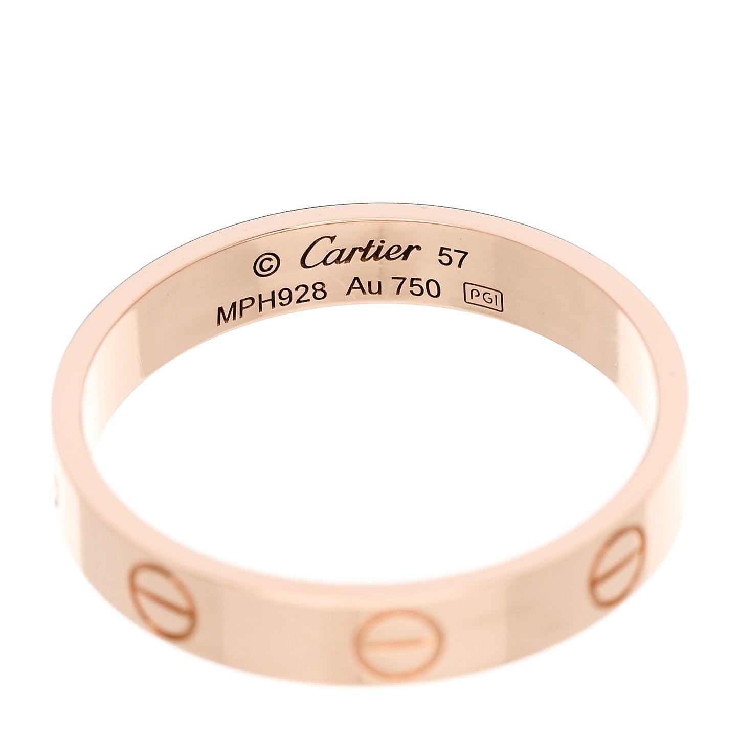 18K Pink Gold 3.5mm LOVE Wedding Band Ring 57 8