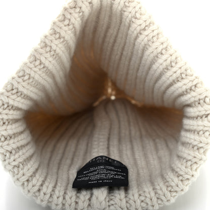 Chanel Wool Cashmere CC Beanie Hat White 4 of 4