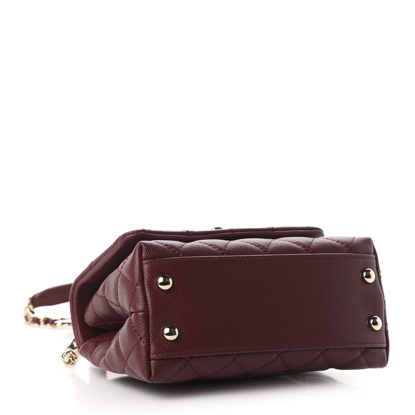 Caviar Quilted Extra Mini Coco Handle Flap Burgundy