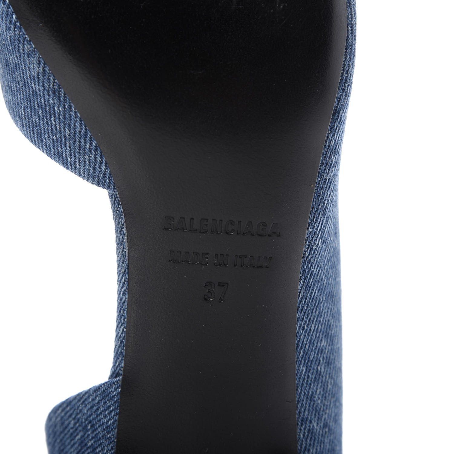 Balenciaga Denim BB D'Orsay Kitten Heel Pump 37 Light Blue 7 of 9