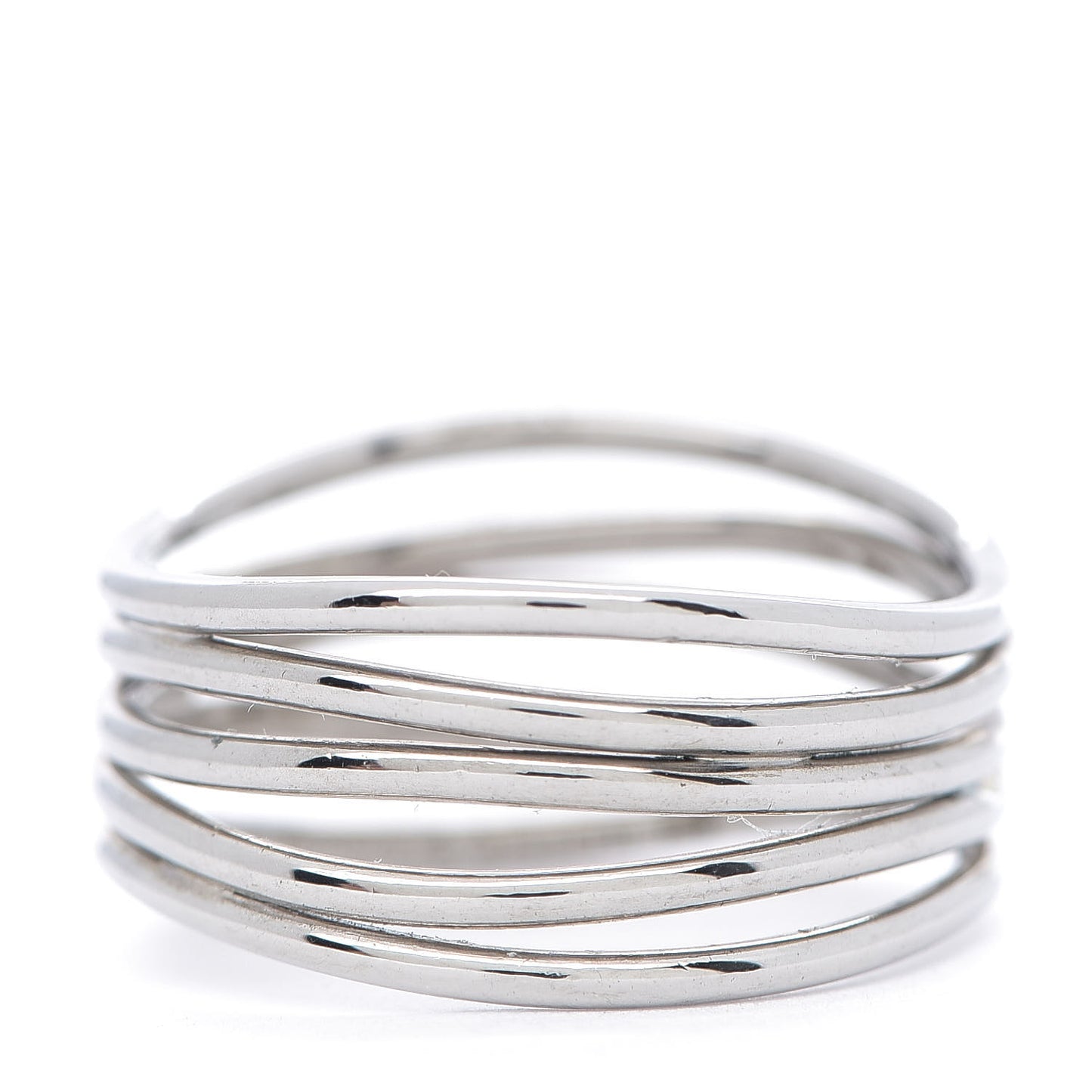 18K White Gold Elsa Peretti 5 Row Wave Ring 51 5.75