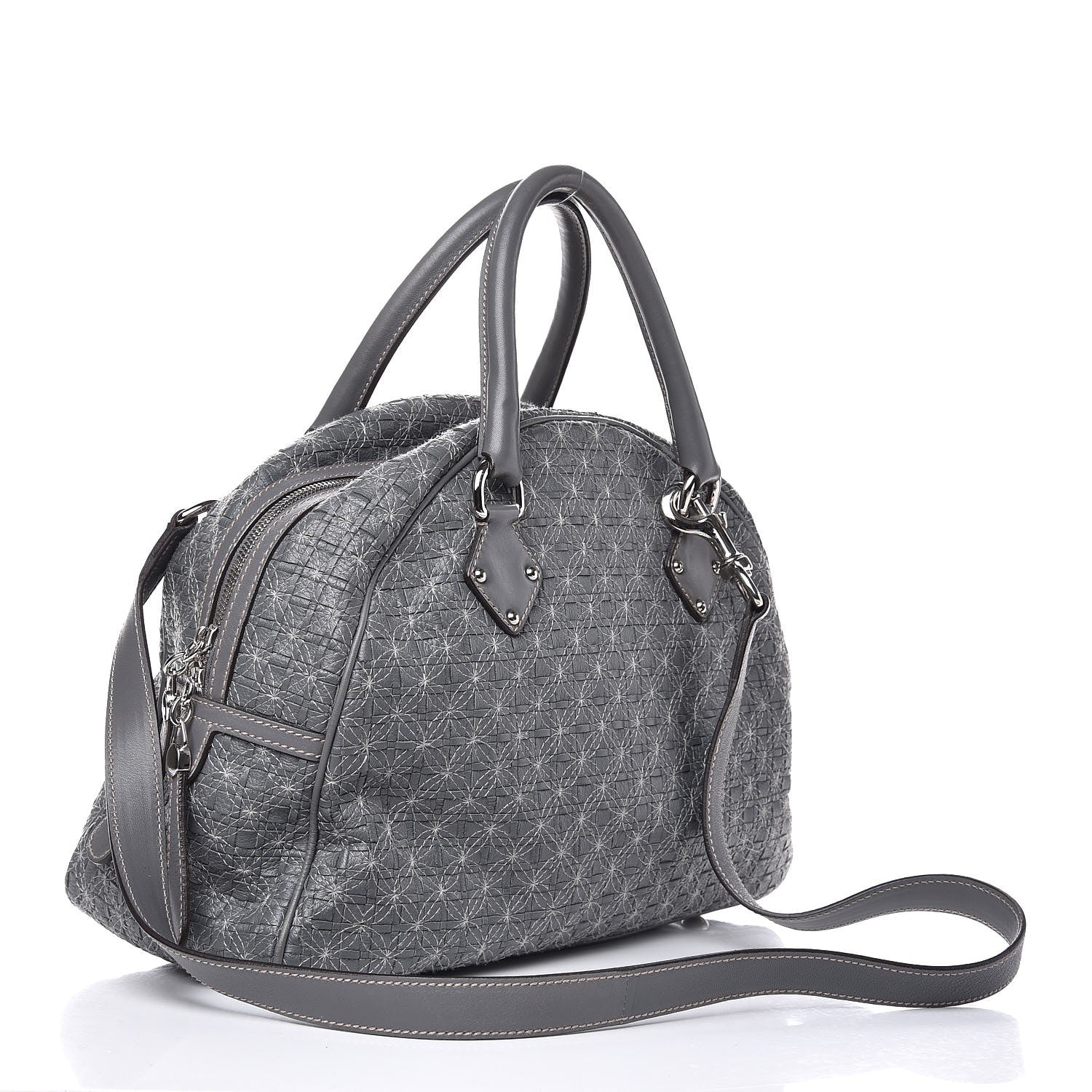 Dolce & Gabbana Woven Calfskin Miss Biz Bowler Grey 3 of 11