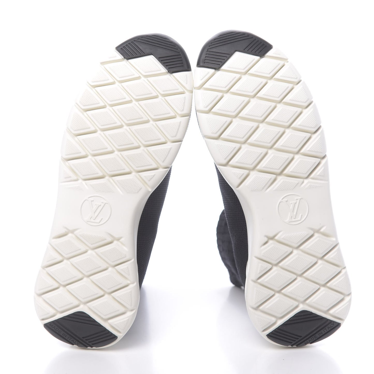 Stretch Fabric LV Black Heart Sock Sneaker 39 Black