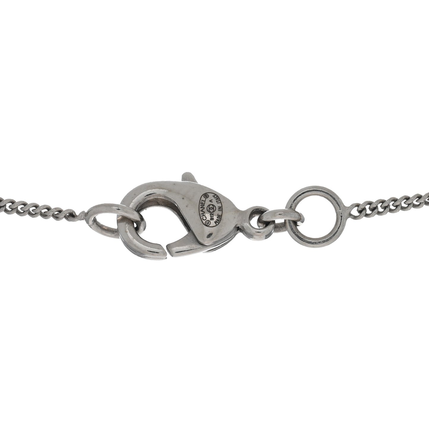 Baguette Crystal CC Necklace Silver