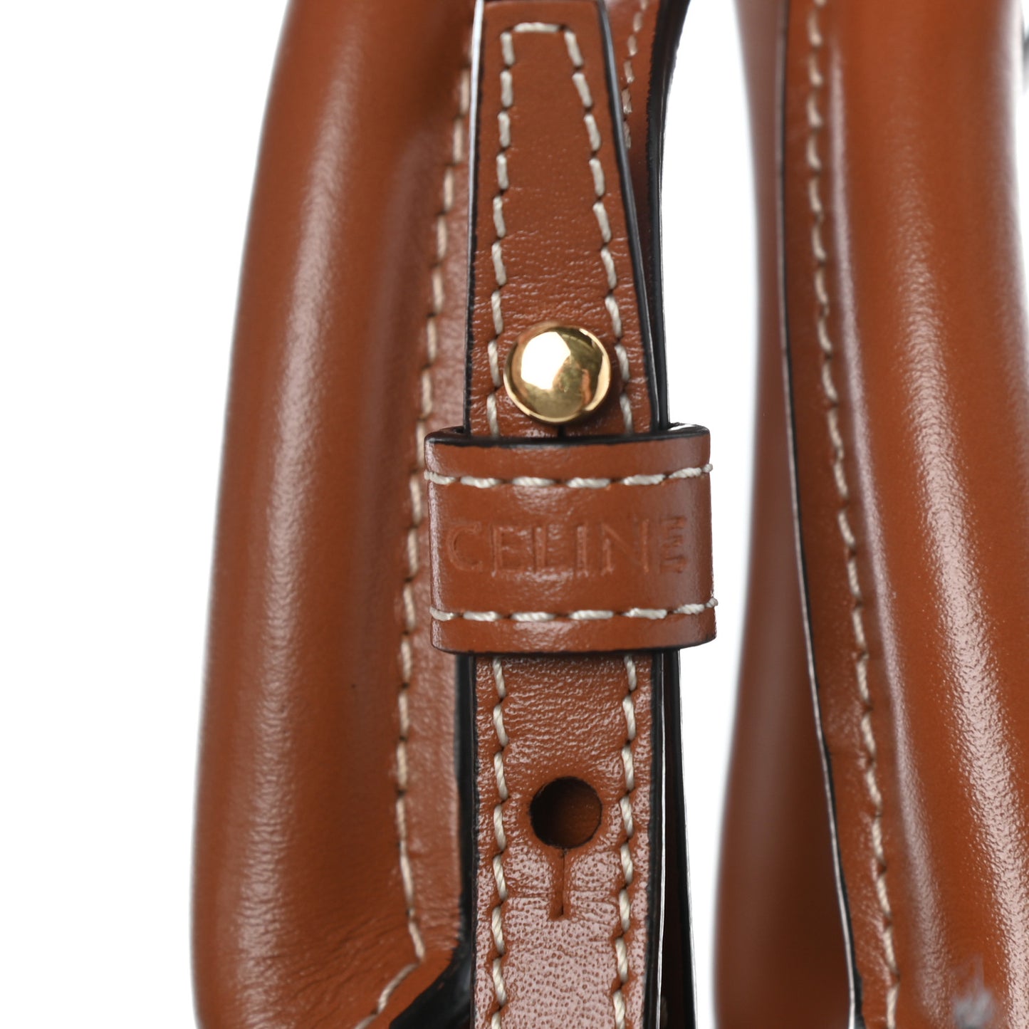 Triomphe Canvas Calfskin Mini Vertical Cabas Tan