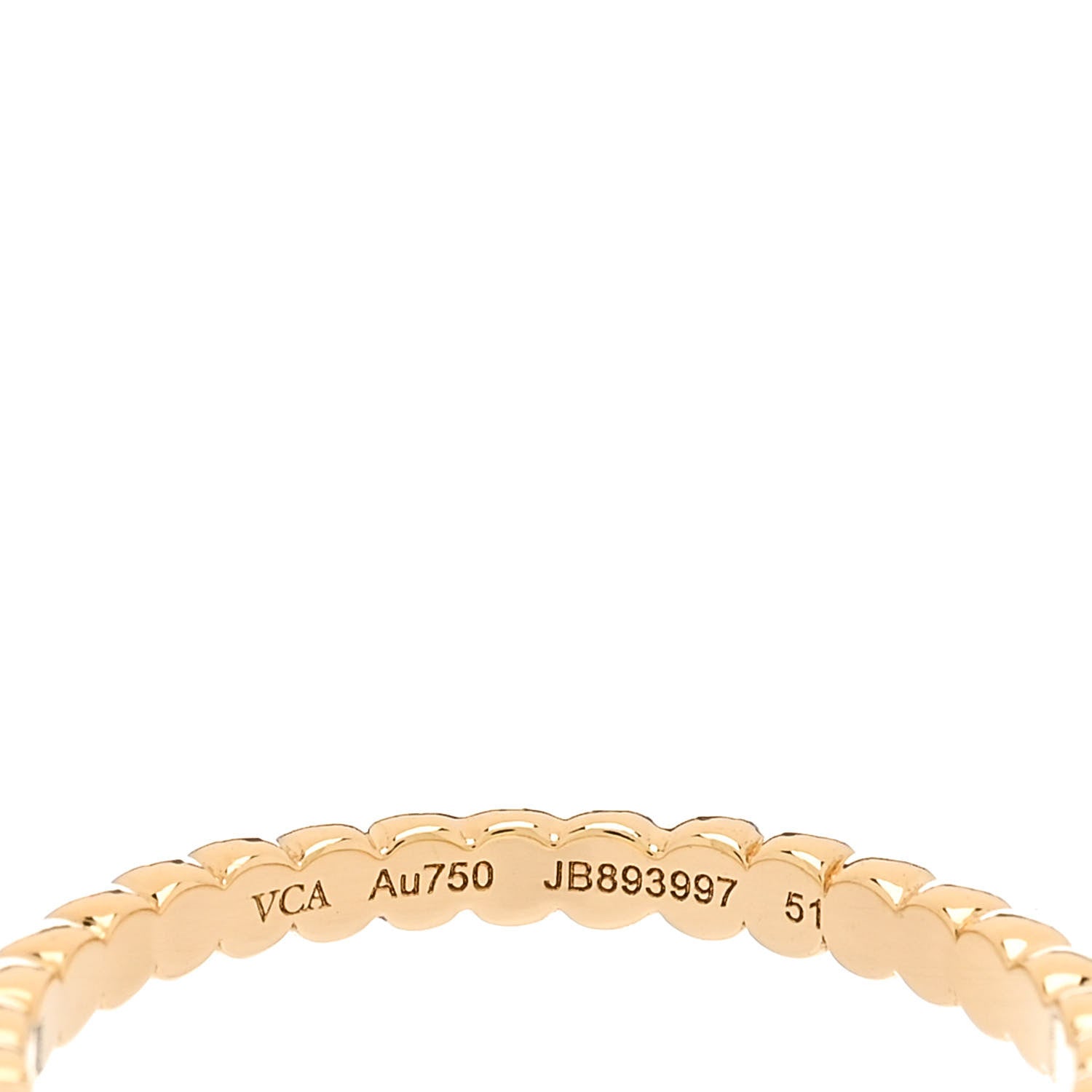 Van Cleef & Arpels 18K Yellow Gold Small Perlee Ring 51 5.75 4 of 5
