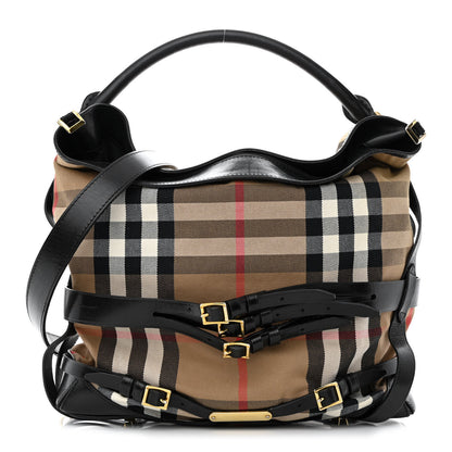 Burberry House Check Bridle Calfskin Medium Gosford Hobo Black 1 of 20