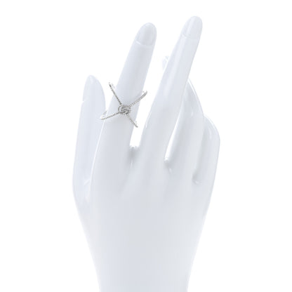 Gucci 18K White Gold Diamond Running G Cross Ring 54 7 2 of 5