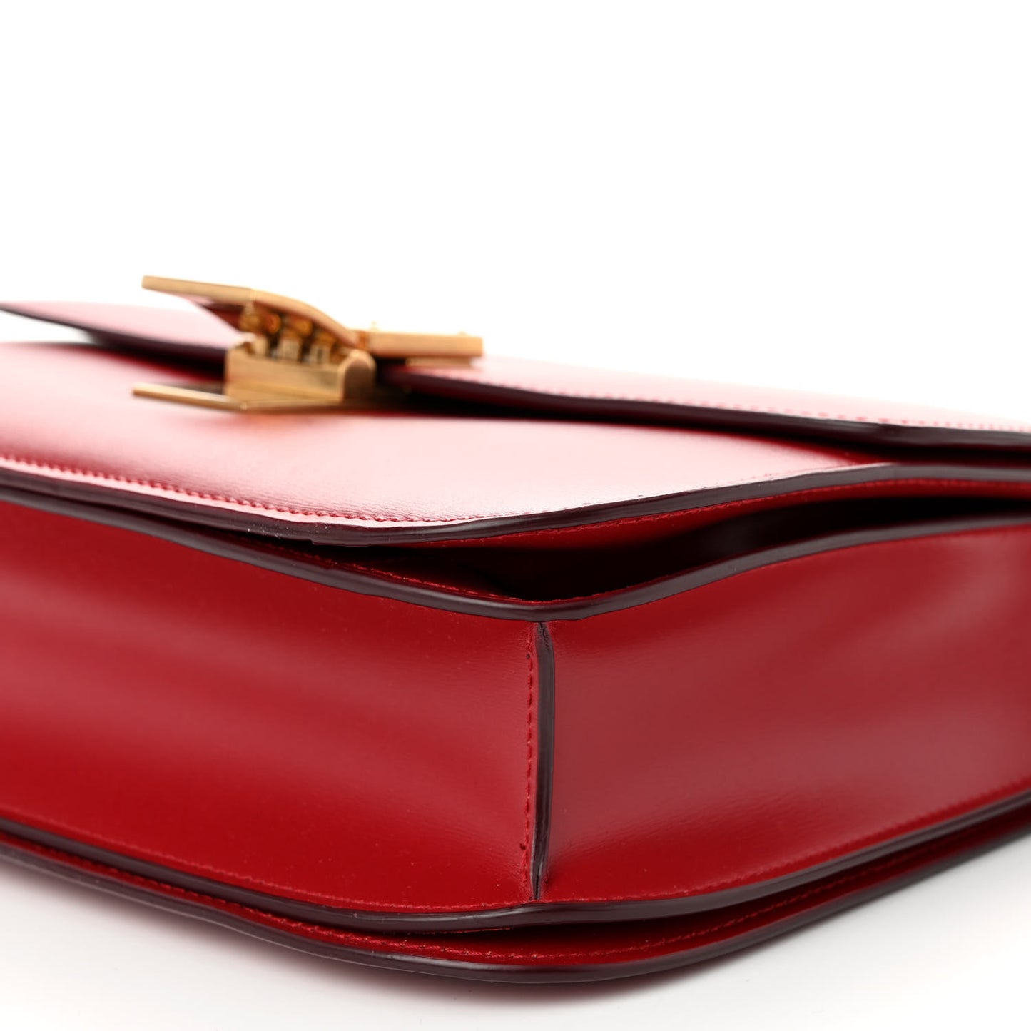 Box Calfskin Medium Classic Box Flap Bag Red