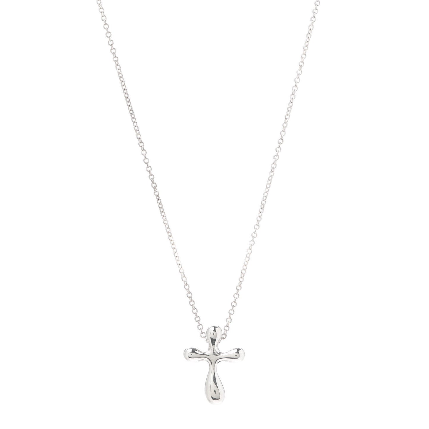 Sterling Silver 16mm Elsa Peretti Cross Pendant Necklace