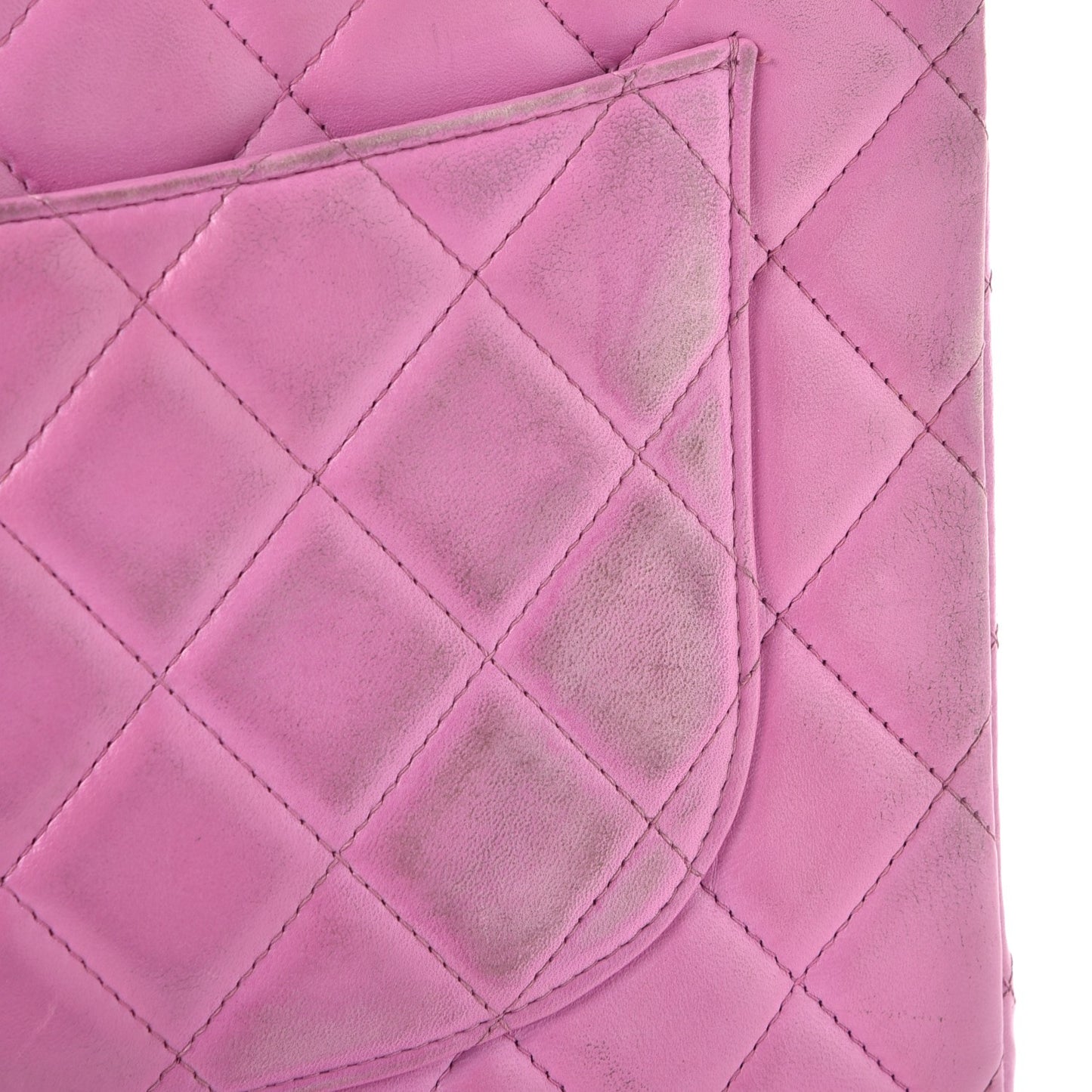 Lambskin Quilted Jumbo Double Flap Light Purple