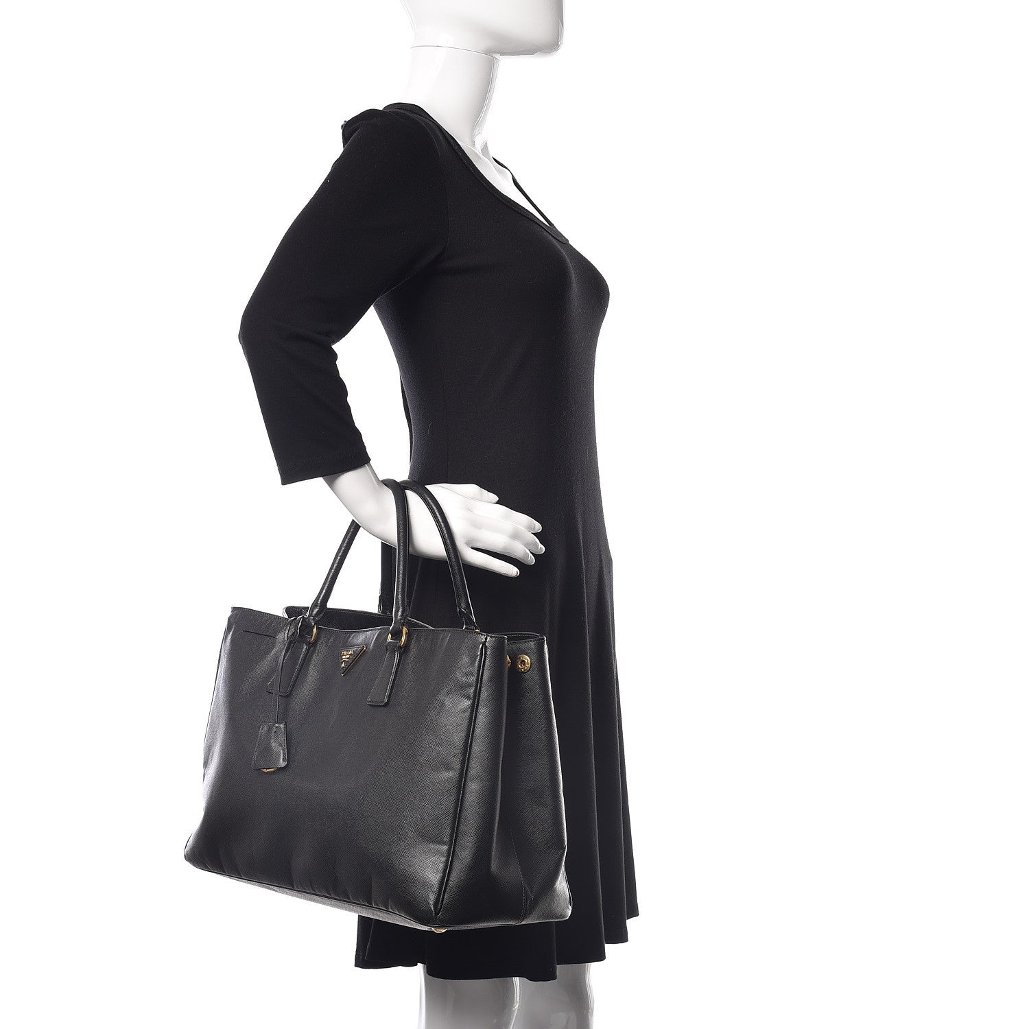 Prada Saffiano Lux Large Tote Black 2 of 19