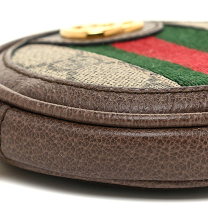 Gucci GG Supreme Monogram Web Ophidia Round Coin Purse Beige New Acero 8 of 10