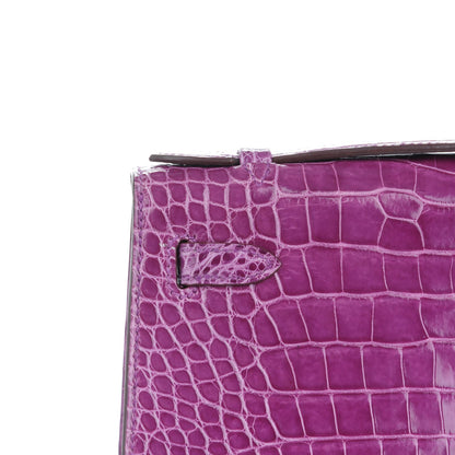 Hermes Shiny Alligator Kelly Pochette Violet 15 of 21