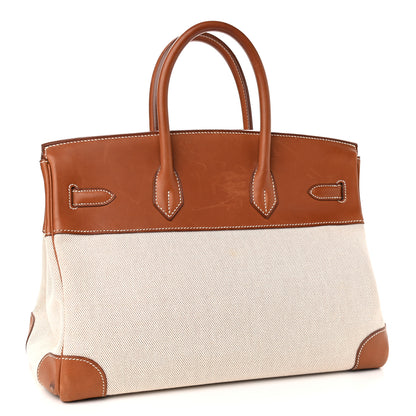 Hermes Toile Barenia Birkin 35 Fauve 2 of 17