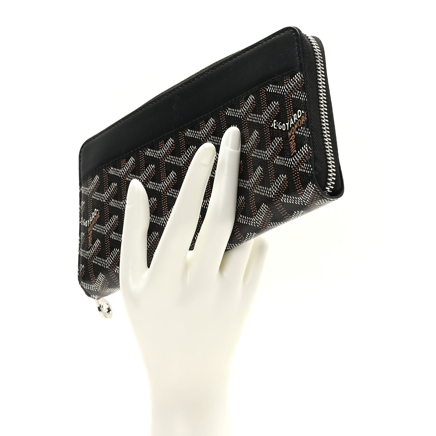 Goyard Goyardine Matignon Zip Around GM Wallet Black 2 of 7