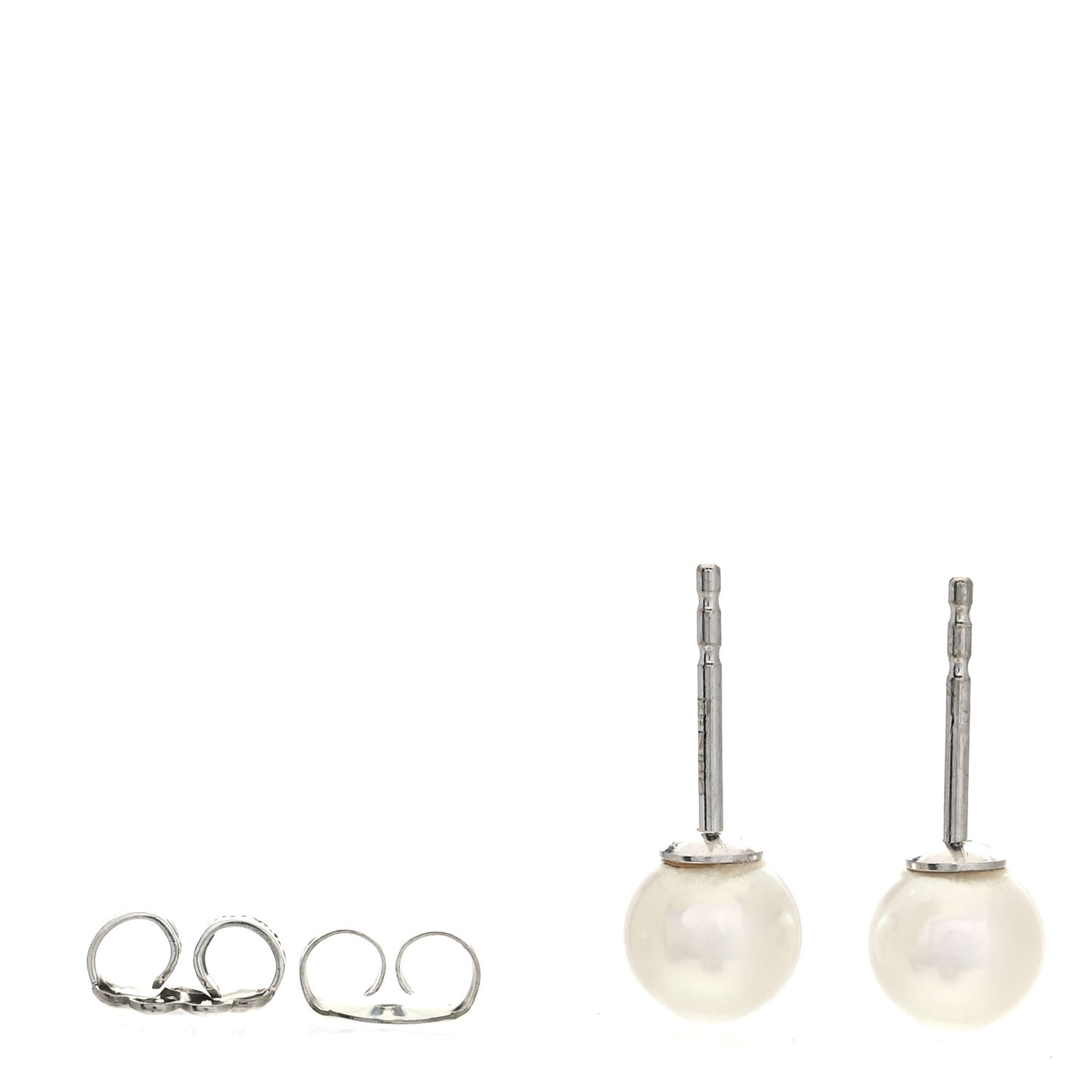 18K White Gold Akoya Pearl 6-6.5mm Stud Earrings