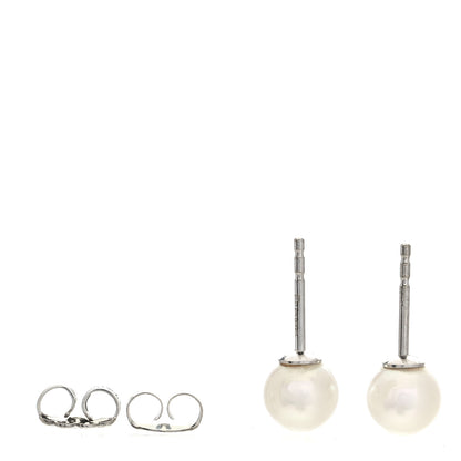 Mikimoto 18K White Gold Akoya Pearl 6-6.5mm Stud Earrings 6 of 8