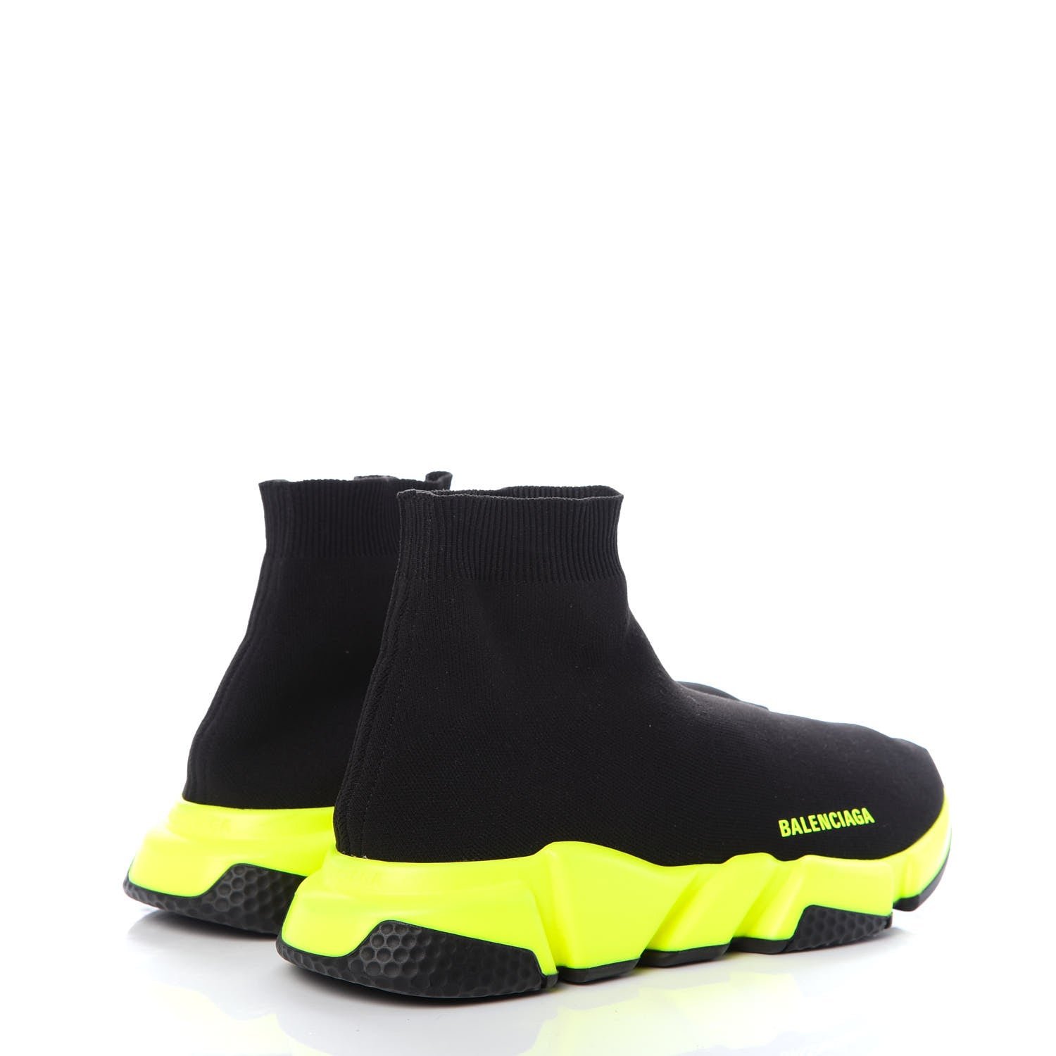 Balenciaga Neoprene Knit Mens Speed Sneakers 42 Black Lime 4 of 10