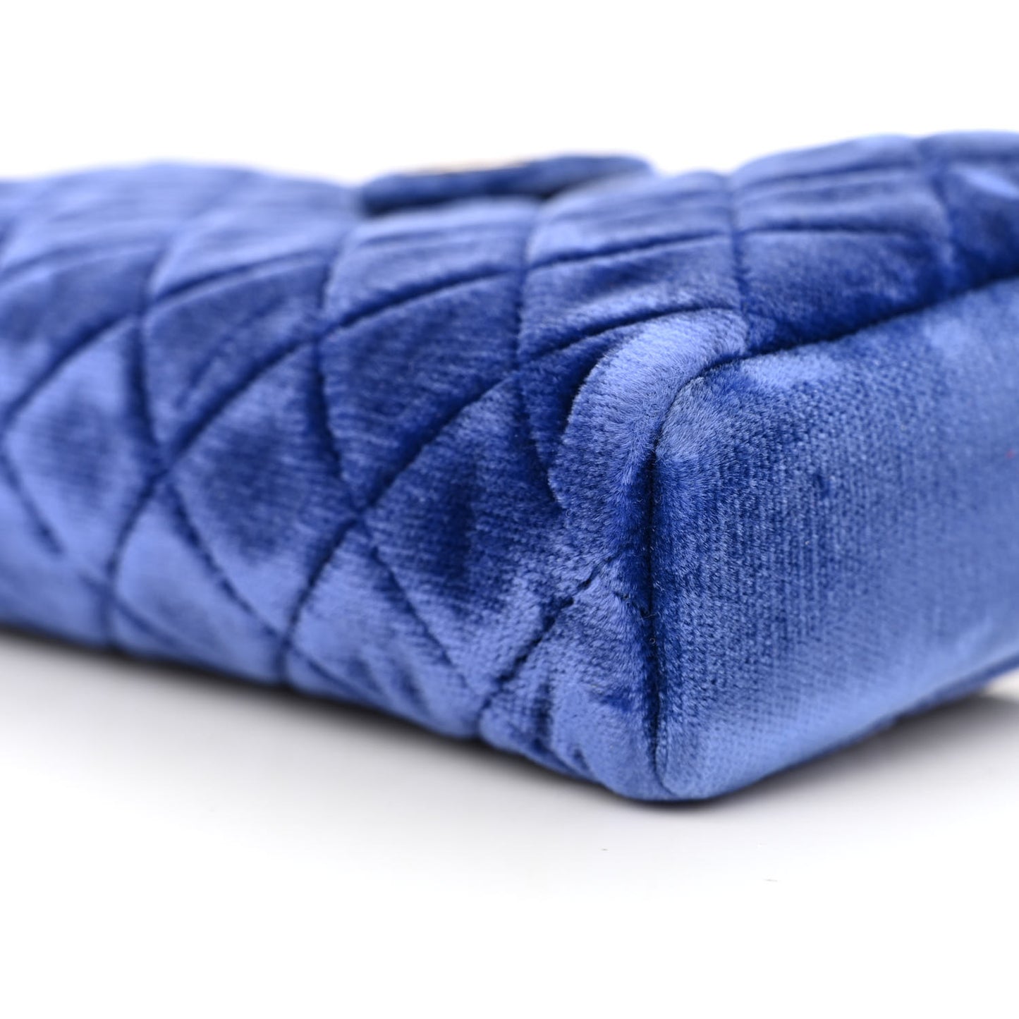 Velvet Quilted Mini Phone Holder Crossbody Bag Blue