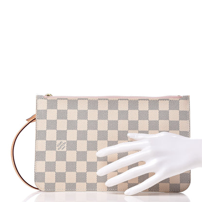 Louis Vuitton Damier Azur Neverfull MM GM Pochette Rose Ballerine 2 of 9