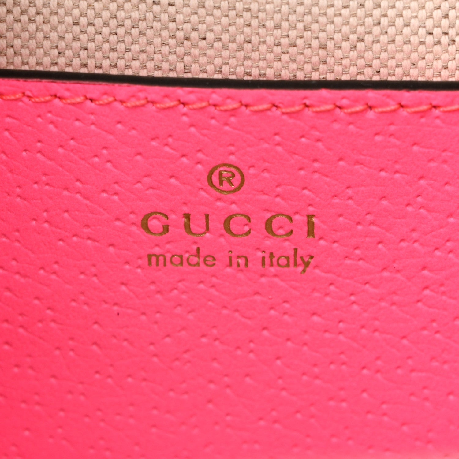 Gucci GG Supreme Monogram Textured Dollar Calfskin Web Ophidia Small Crossbody Bag Beige Ebony Fuchsia 6 of 10