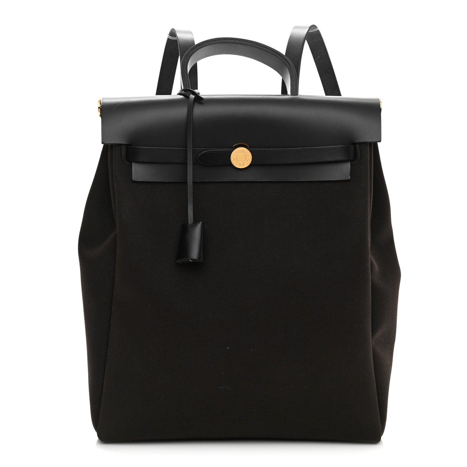 Hermes Military Toile Vache Hunter Herbag a Dos Zip Retourne Backpack Ebene Black 3 of 10